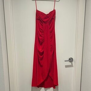 Elegant Red High-Low Dress